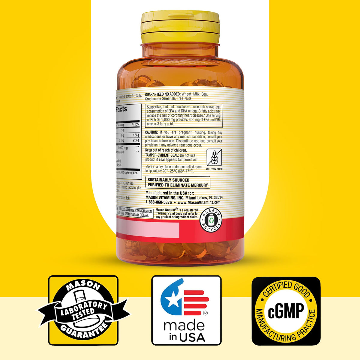 Omega 3 Fish Oil 1000mg 90 Softgels Pack of 3 H131
