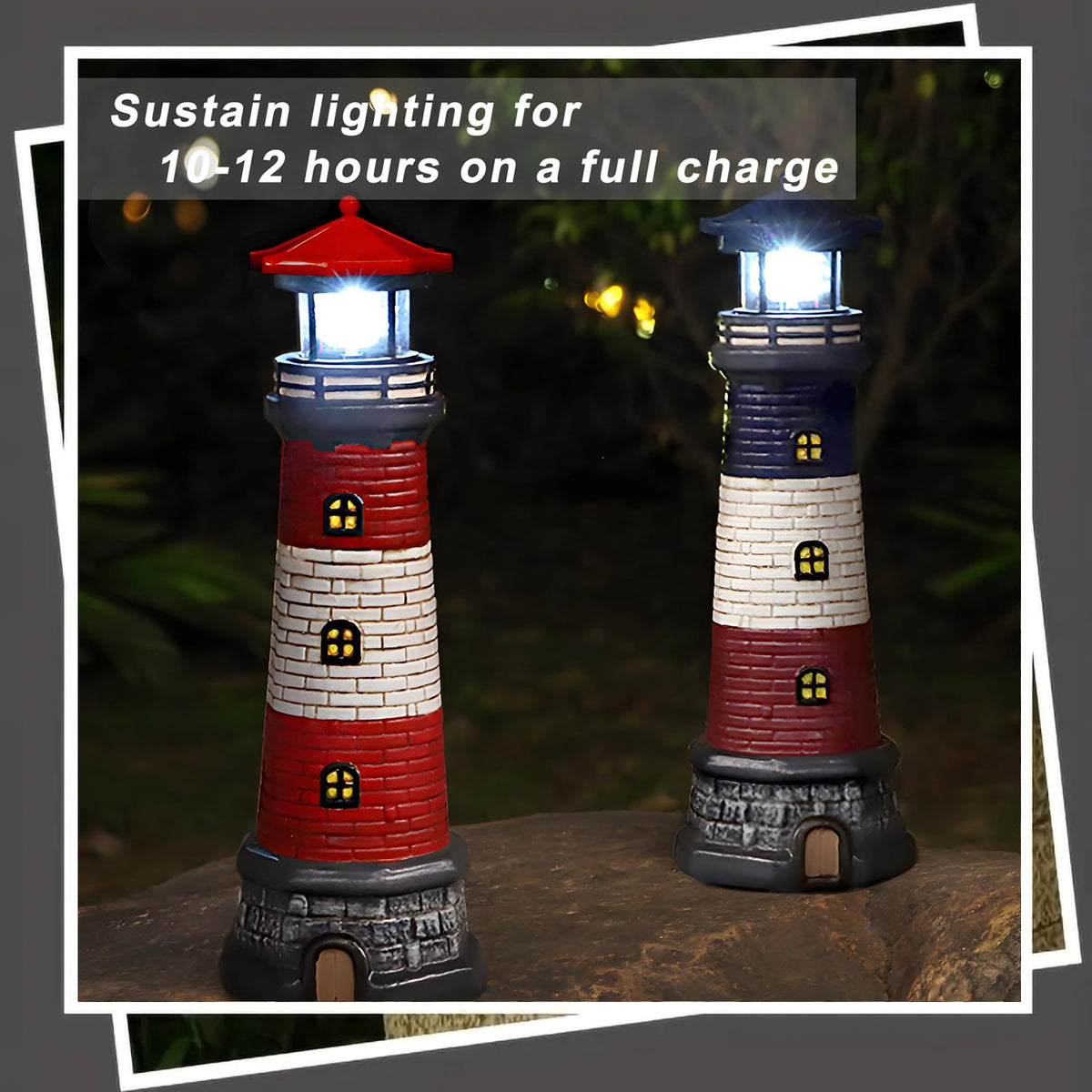 Solar Lighthouse Outdoor Garden Statue J656