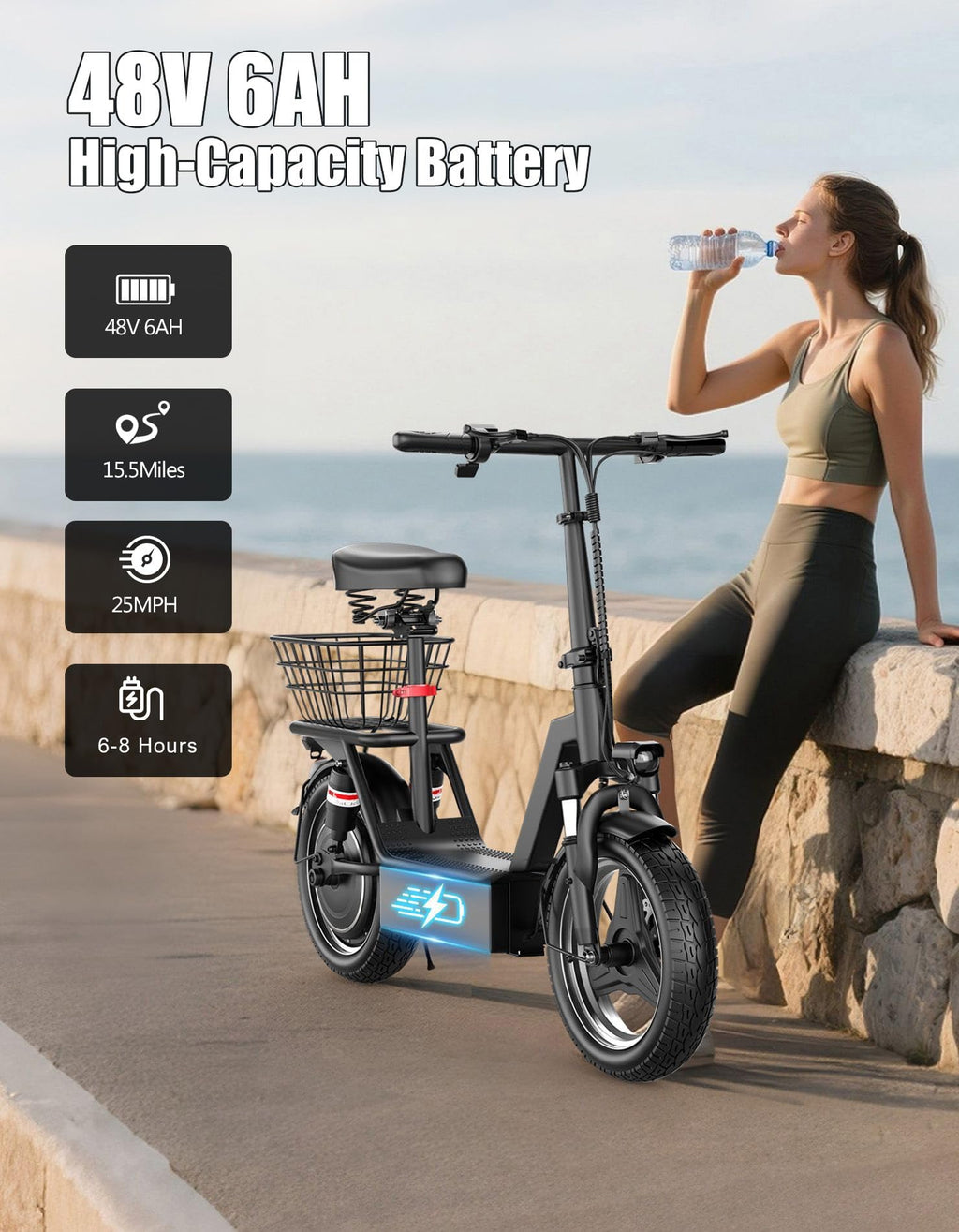 Foldable Electric Scooter with Seat D9984