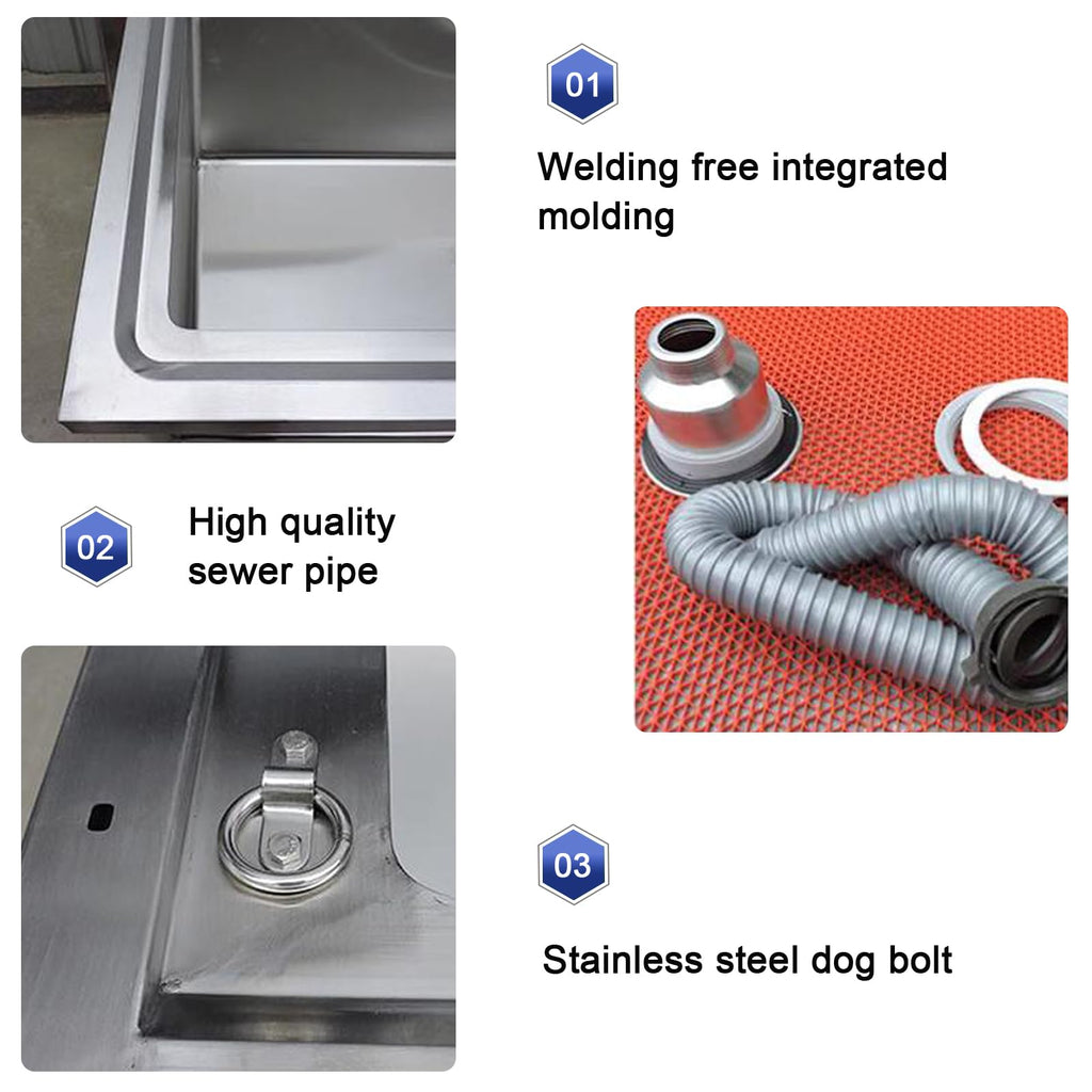 Stainless Steel Dog Grooming Tub with Stairs and Faucet B36002