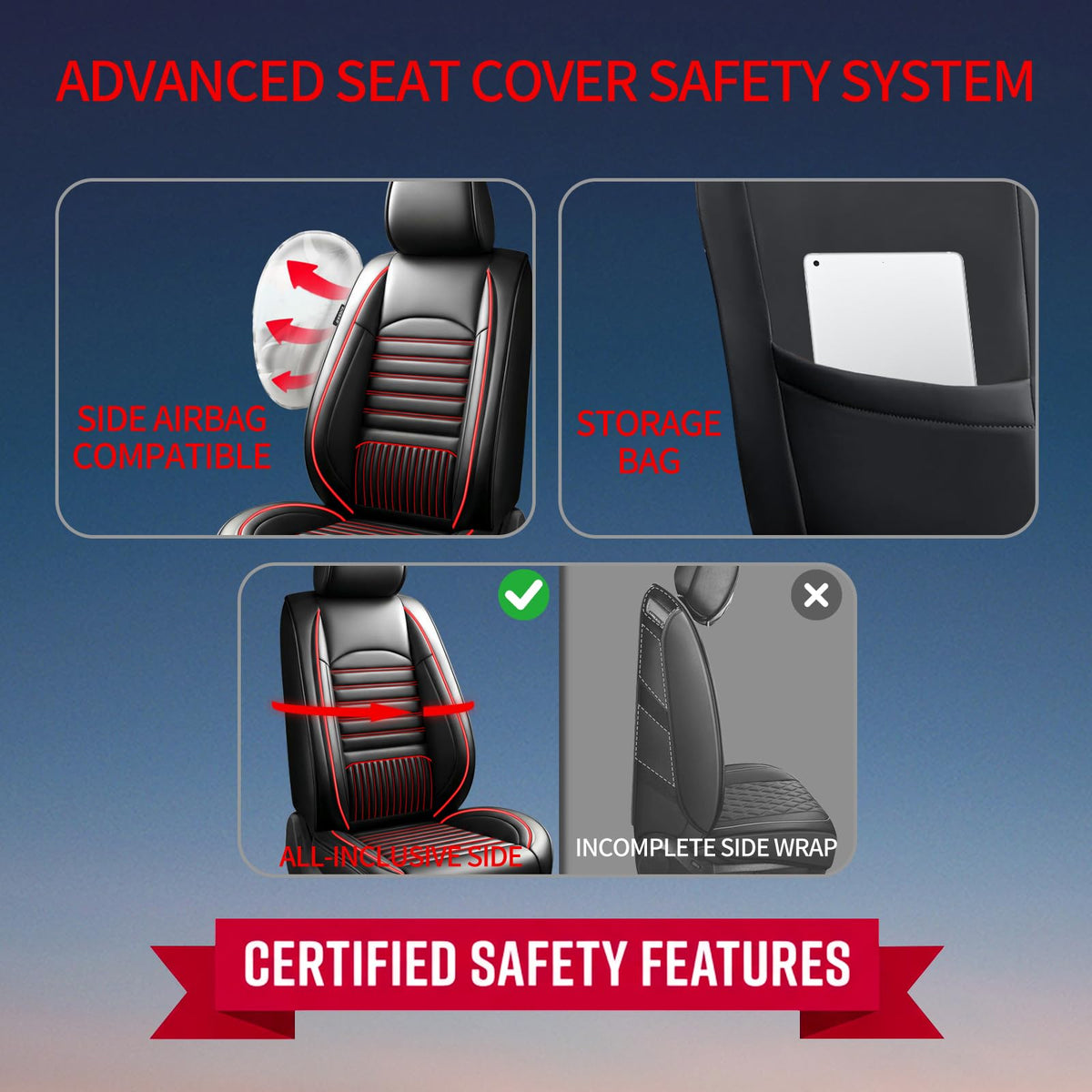 Car Seat Covers Full Set 5 Seat Y281804