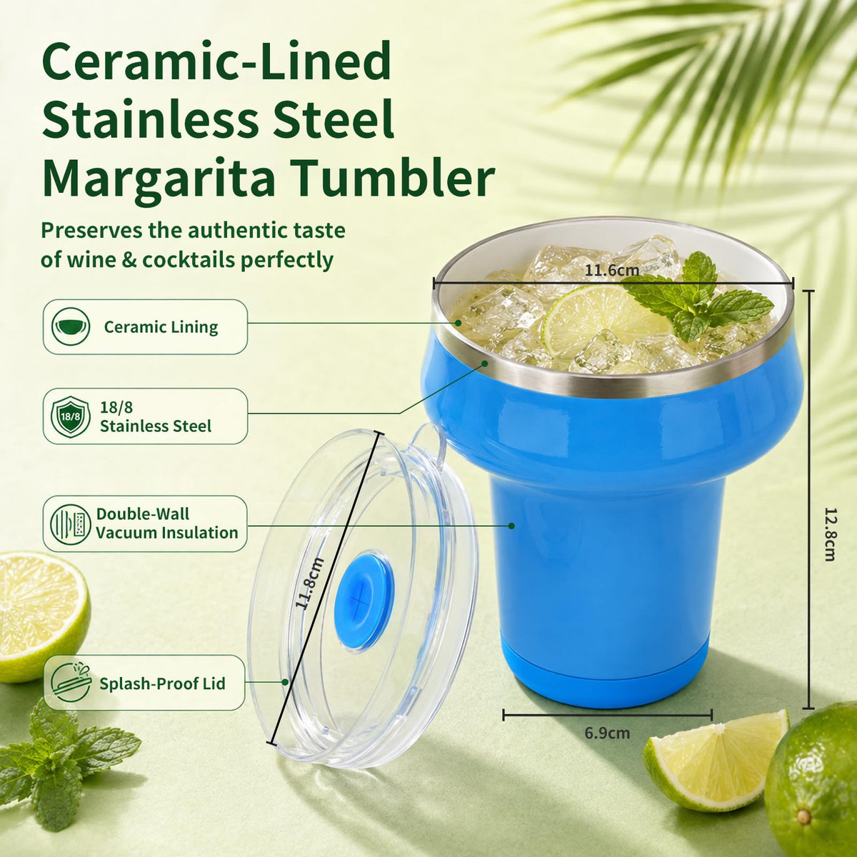 16oz Insulated Tumbler with Lid & Straws M40592