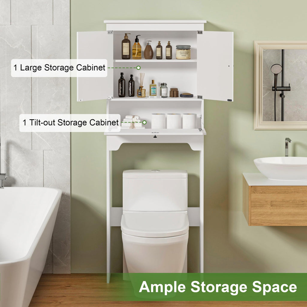 White Over The Toilet Storage Cabinet Y923