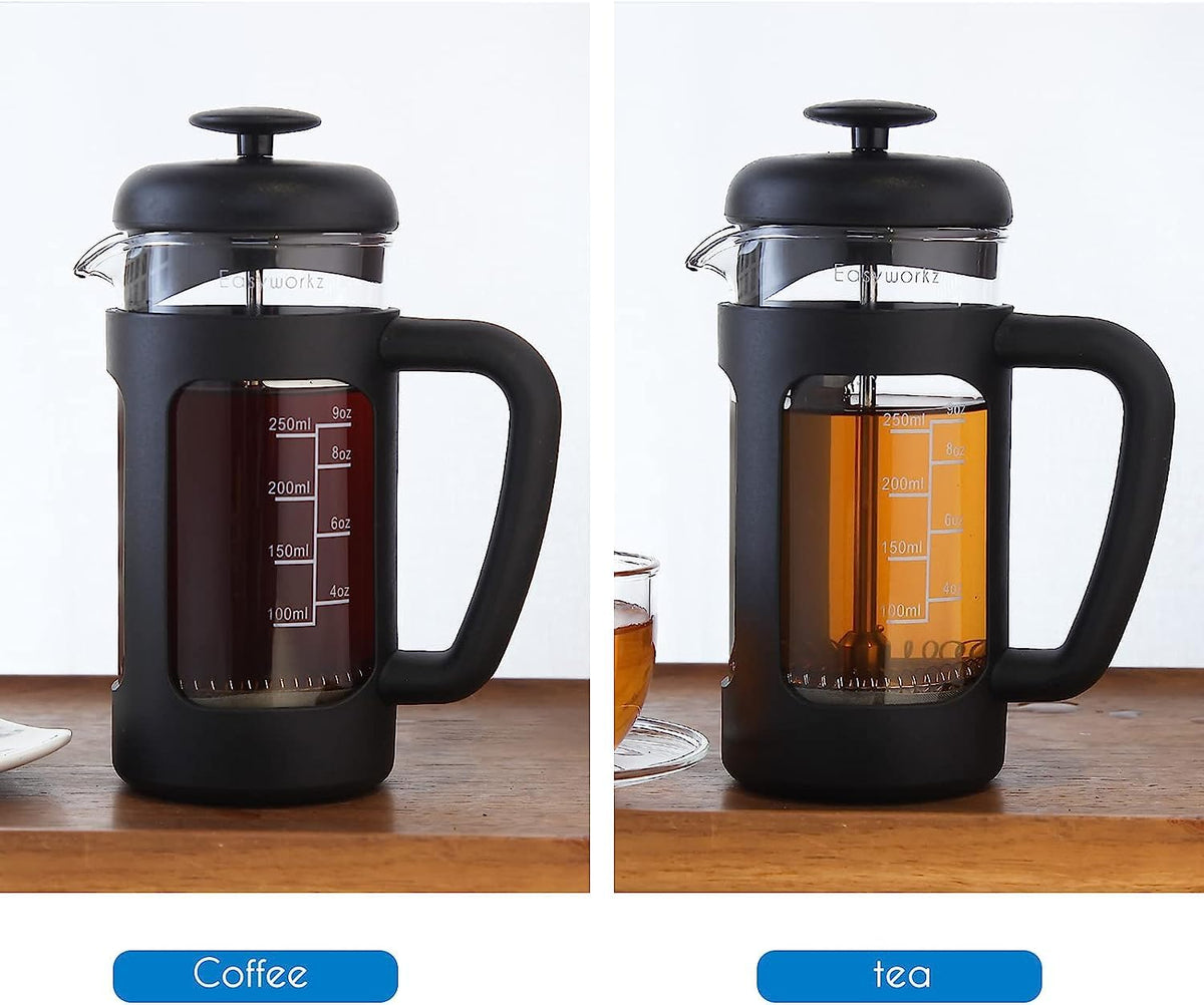 French Press and Gooseneck Pour Over Coffee Kettle 12 oz Stainless Steel Z6442