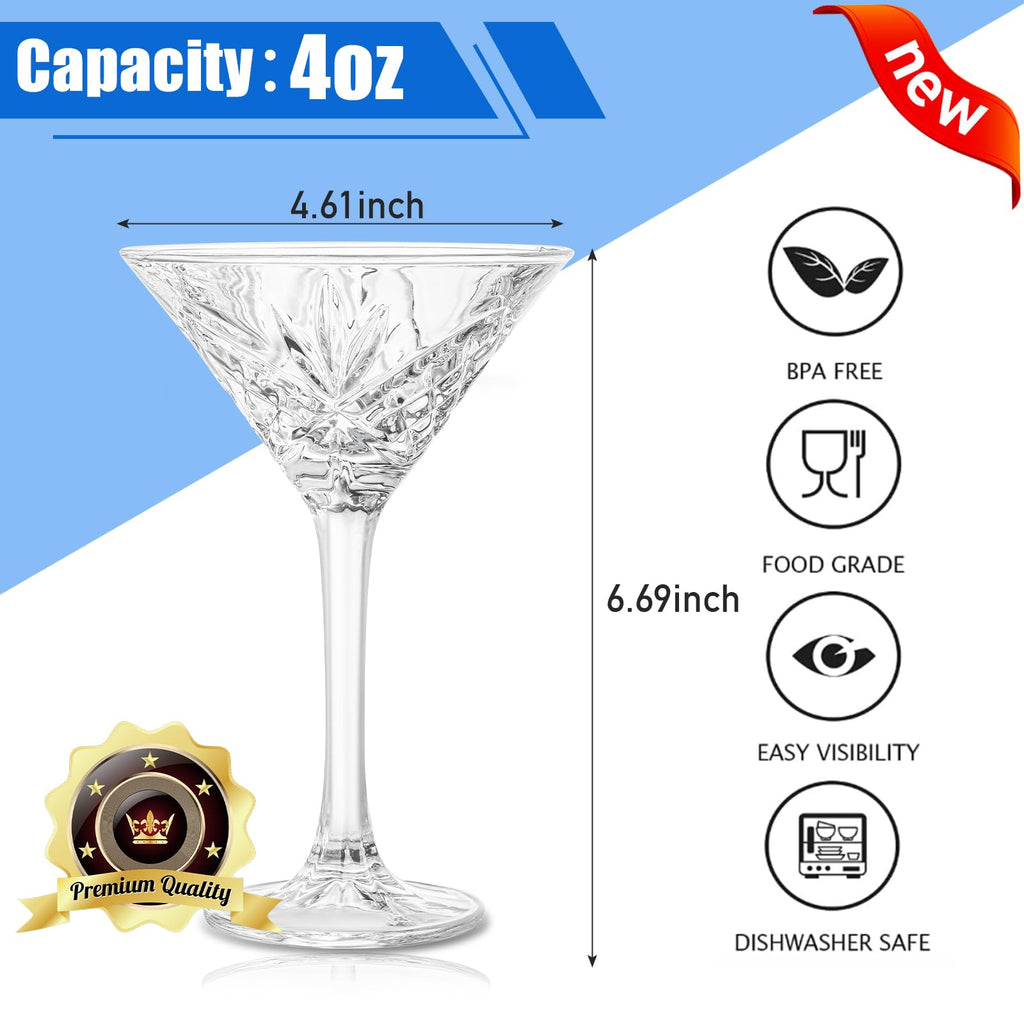 Set of 4 Crystal Stemmed Cocktail Glasses Y97638