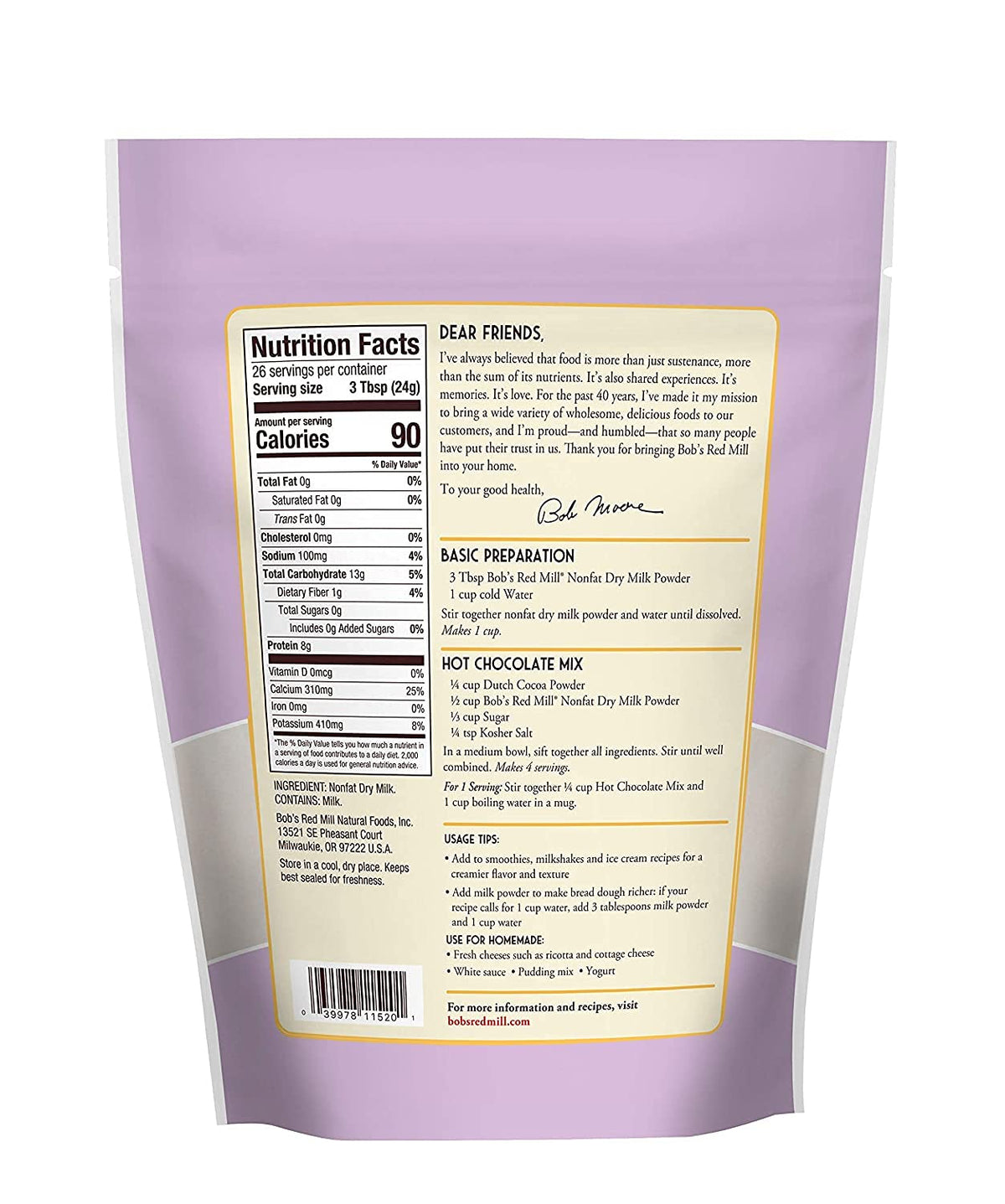 Nonfat Dry Milk Powder, 22oz L499854