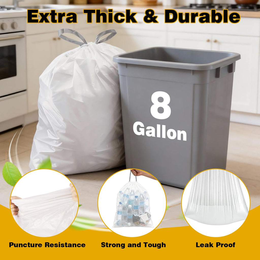 8 Gallon Drawstring Trash Bags B68565