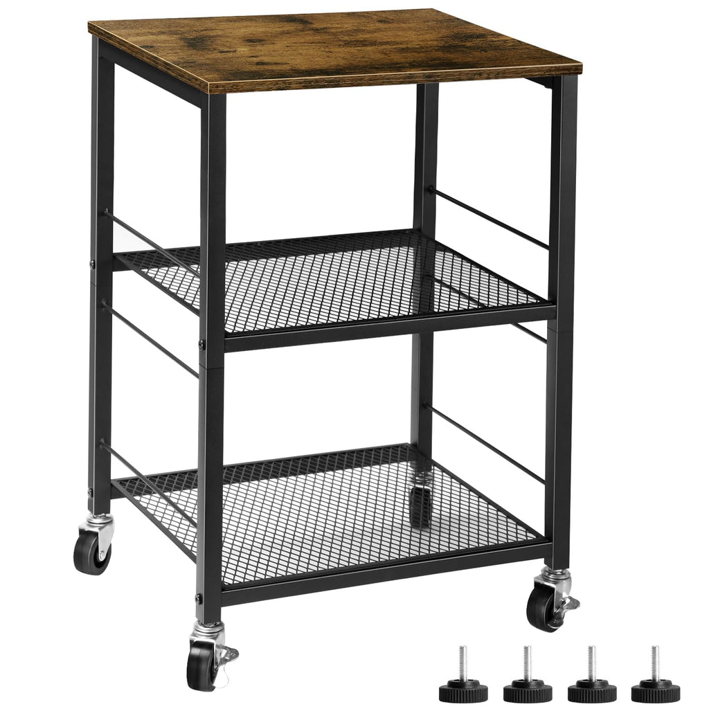 Small 3 Tier Wood Side Table with Metal Frame M544