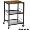 Small 3 Tier Wood Side Table with Metal Frame M544