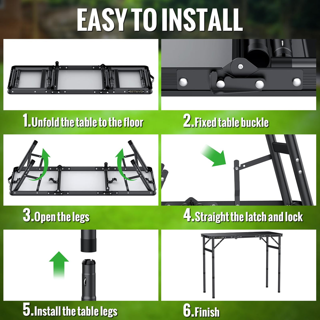 Folding Camping Table 3 Adjustable Height V115119