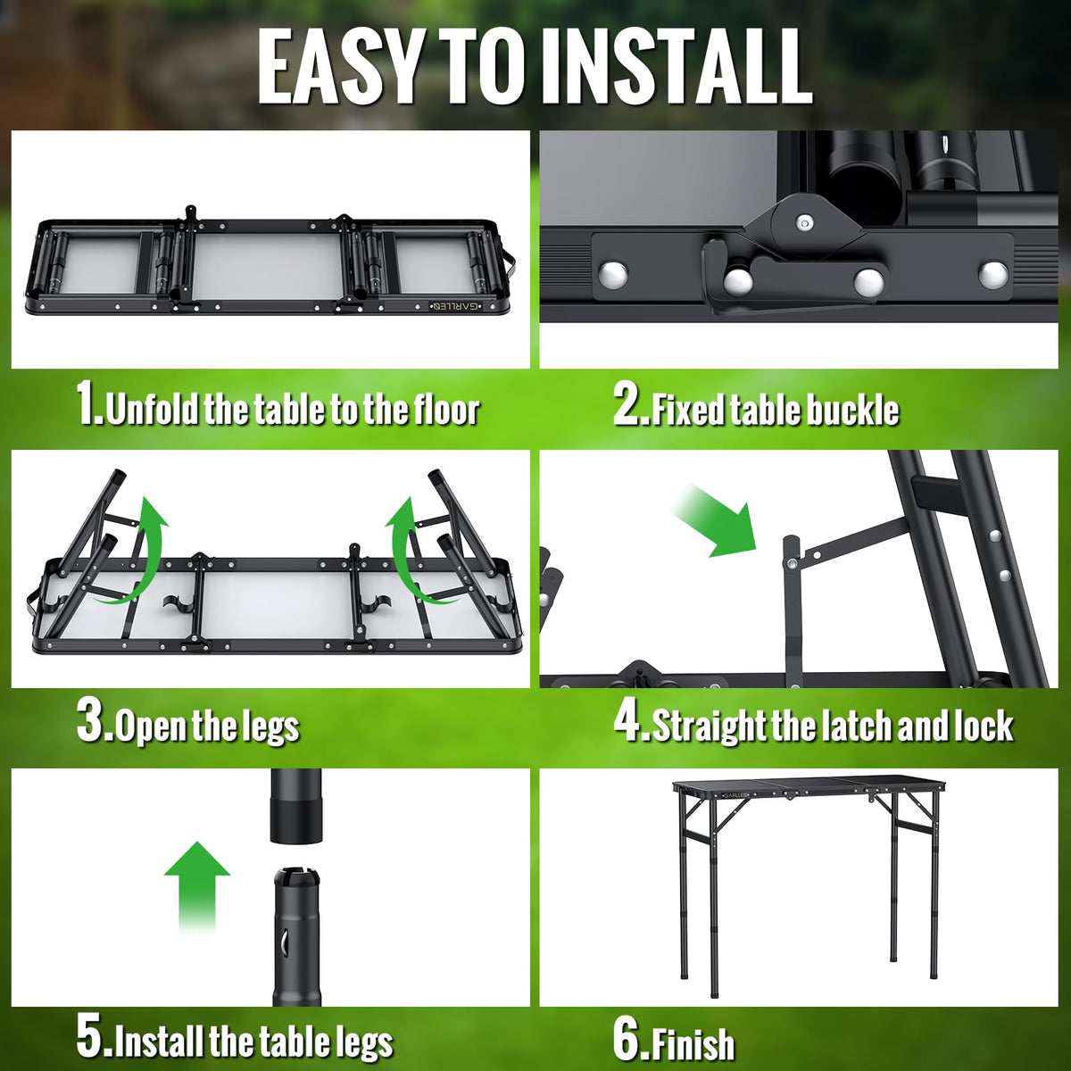 Folding Camping Table 3 Adjustable Height V115119
