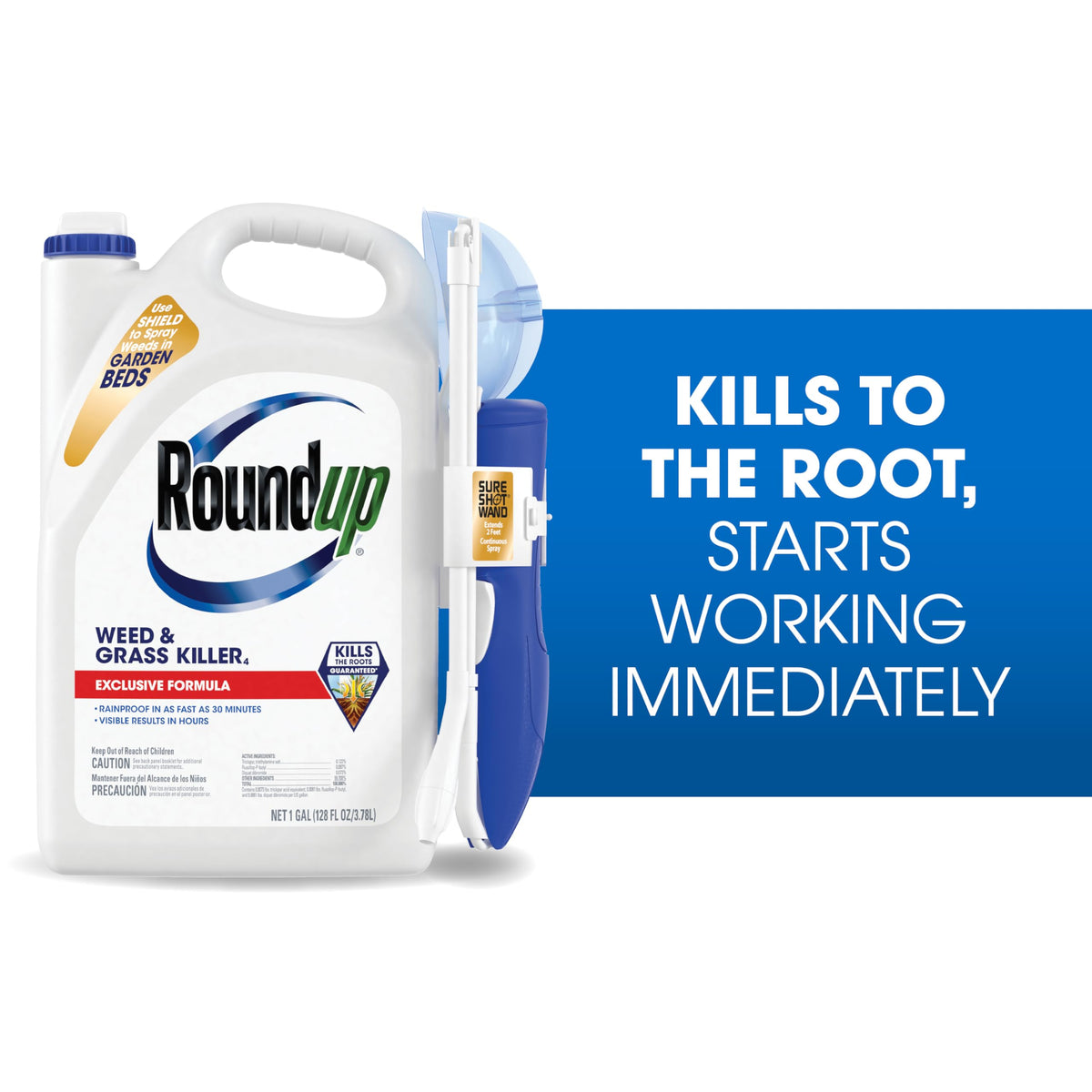 Roundup Weed & Grass Killer₄ with Sure Shot Wand, 1 gal. D366