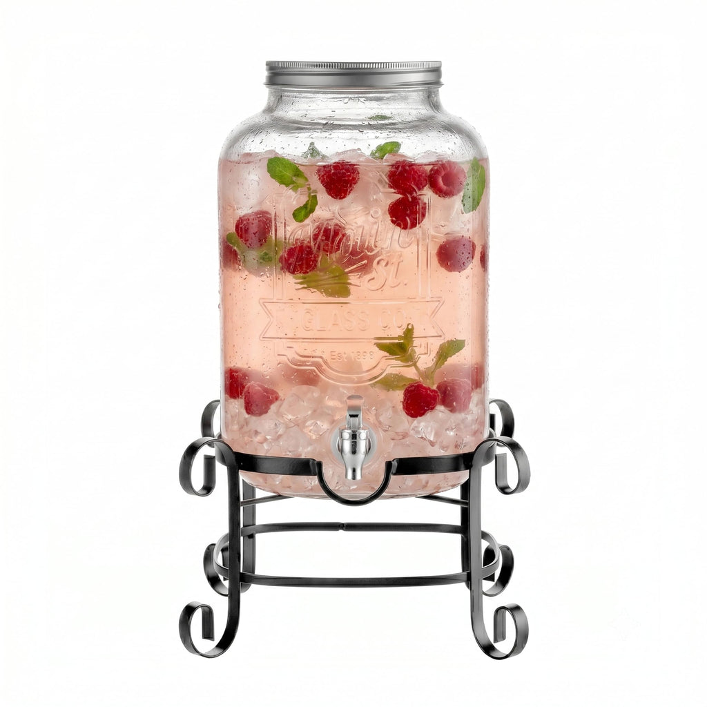 Glass Beverage Dispenser with Metal Stand 3 Gal U618137