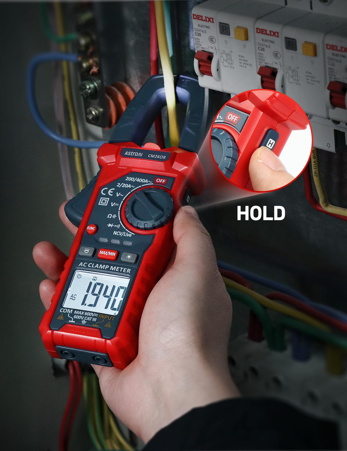 Digital Clamp Meter Multimeter 2000 Counts Auto-ranging Y9569