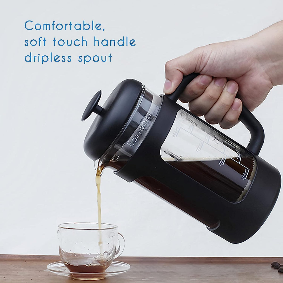 French Press and Gooseneck Pour Over Coffee Kettle 12 oz Stainless Steel Z6442