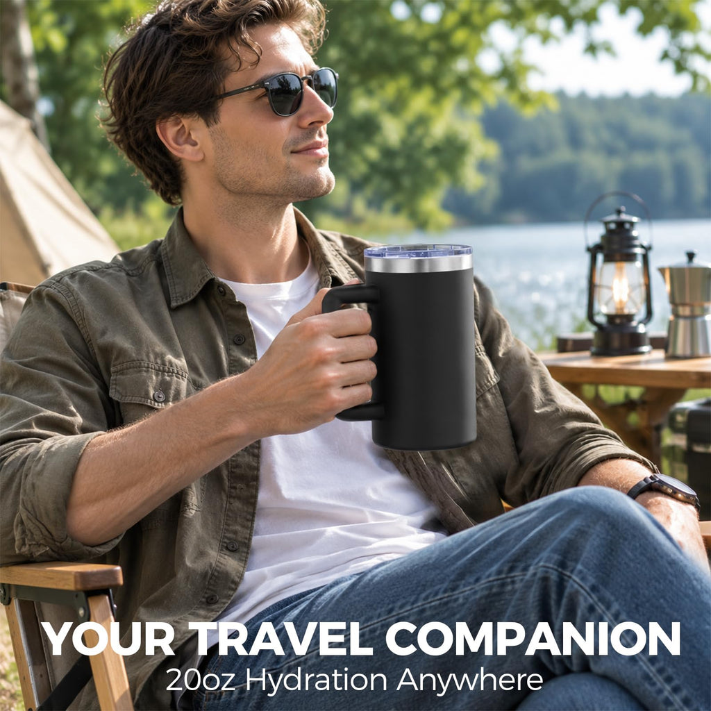 20oz Insulated Coffee Mug With Handle Ocean Blue A4086