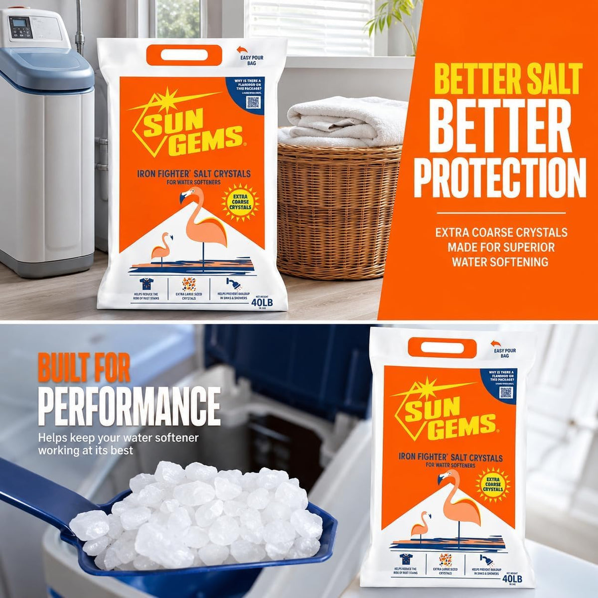 40 lb Extra Coarse Water Softener Salt Crystals U2547