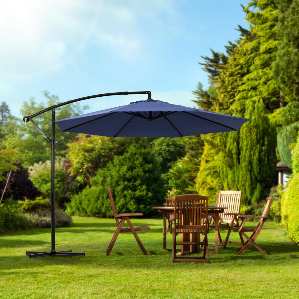 10ft Offset Hanging Patio Umbrella with Crank Lift & Tilt M1618