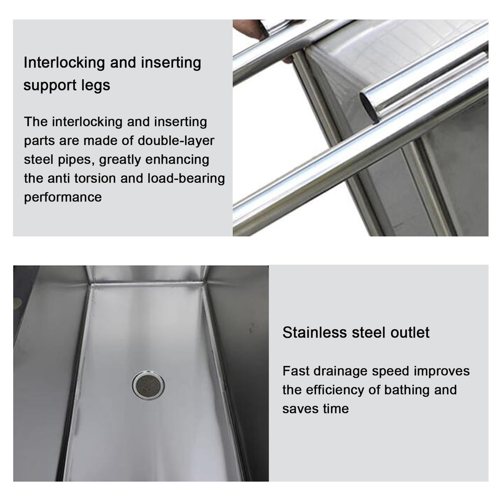 Stainless Steel Dog Grooming Tub with Stairs and Faucet B36002