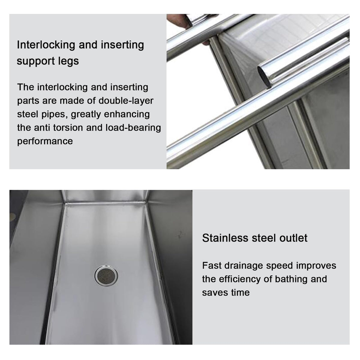 Stainless Steel Dog Grooming Tub with Stairs and Faucet B36002