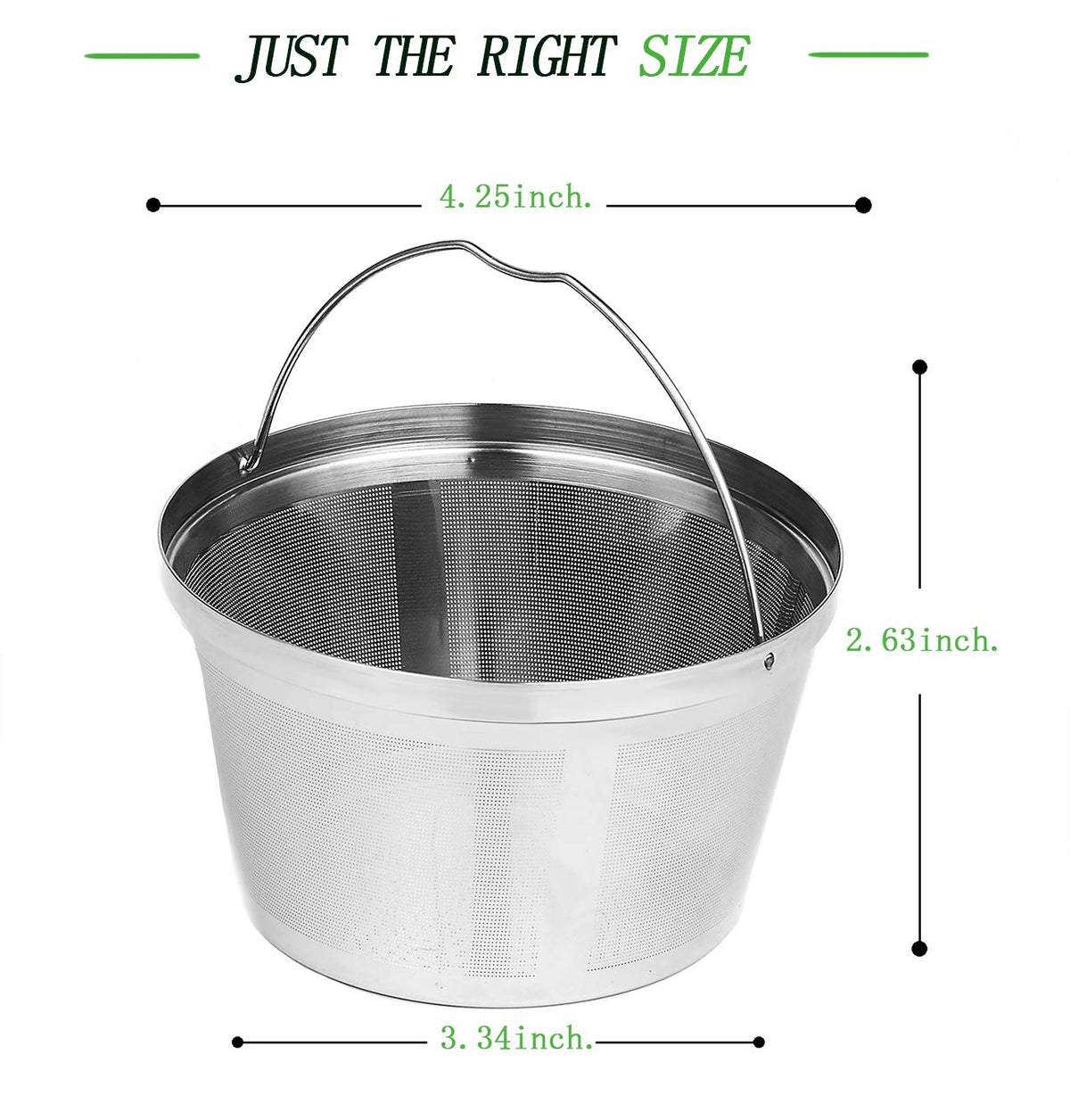 Stainless Steel Reusable Coffee Filters 8 12 Cup Pack of 2 W417