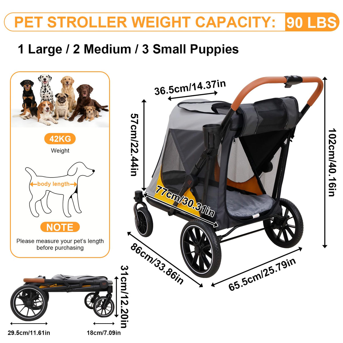 Large Dog Stroller with Dual Entry X272
