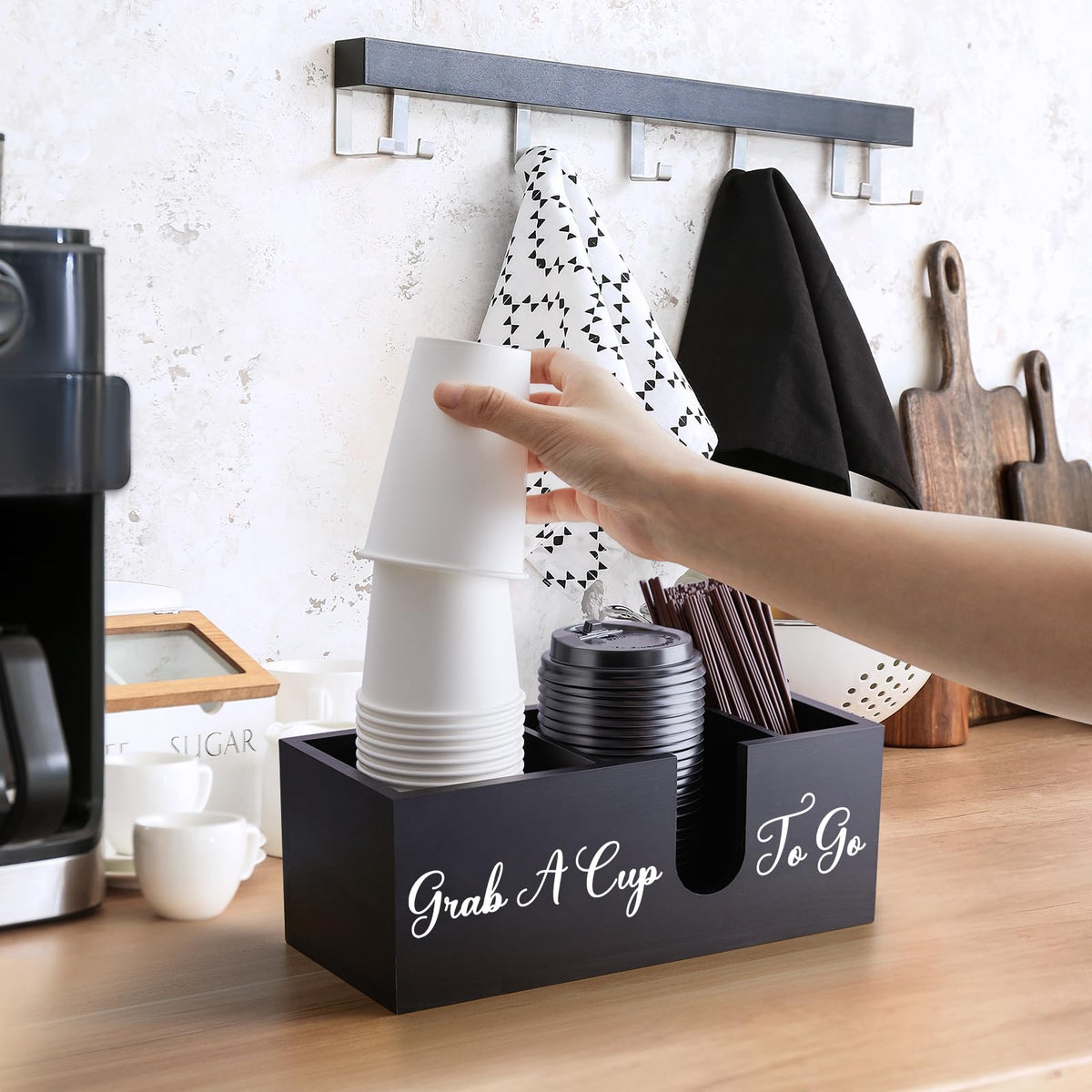 Wood Coffee Cup Holder for Countertop M883242