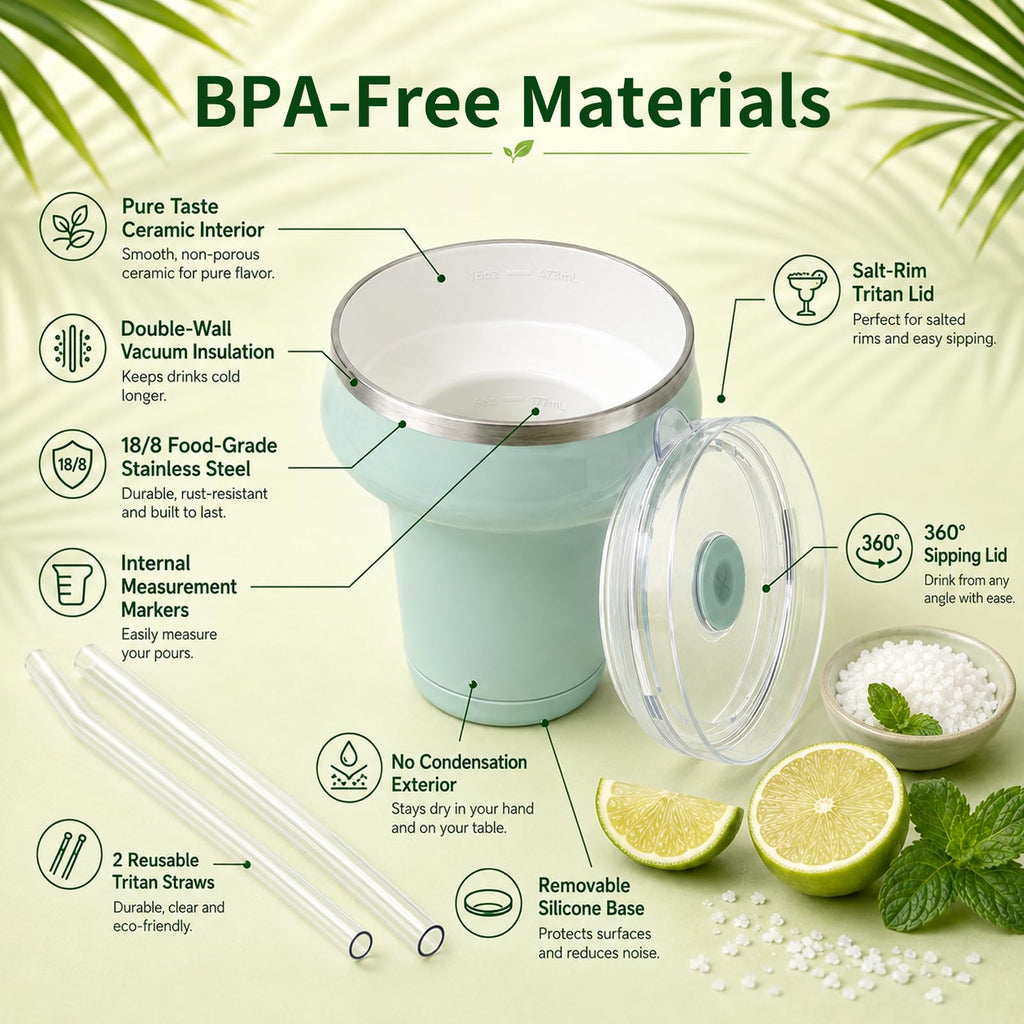 16oz Insulated Tumbler with Lid & Straws M40592