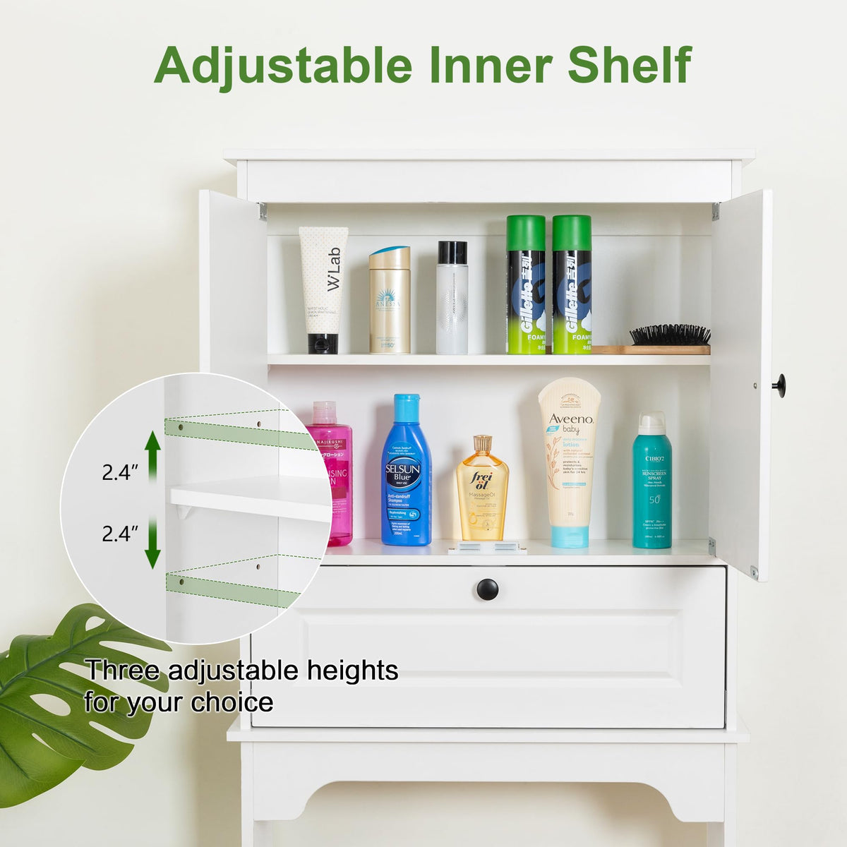 White Over The Toilet Storage Cabinet Y923