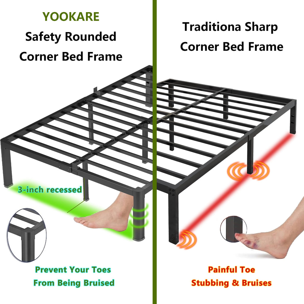 18 Inch Queen Heavy Duty Metal Platform Bed Frame I2519