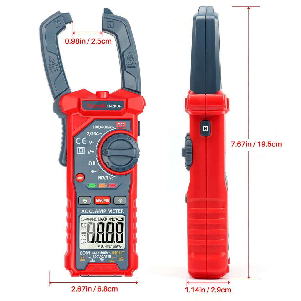 Digital Clamp Meter Multimeter 2000 Counts Auto-ranging Y9569
