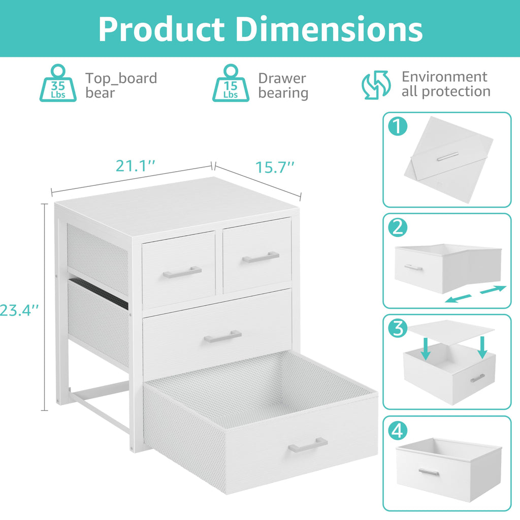 White 4 Drawer Dresser U517264