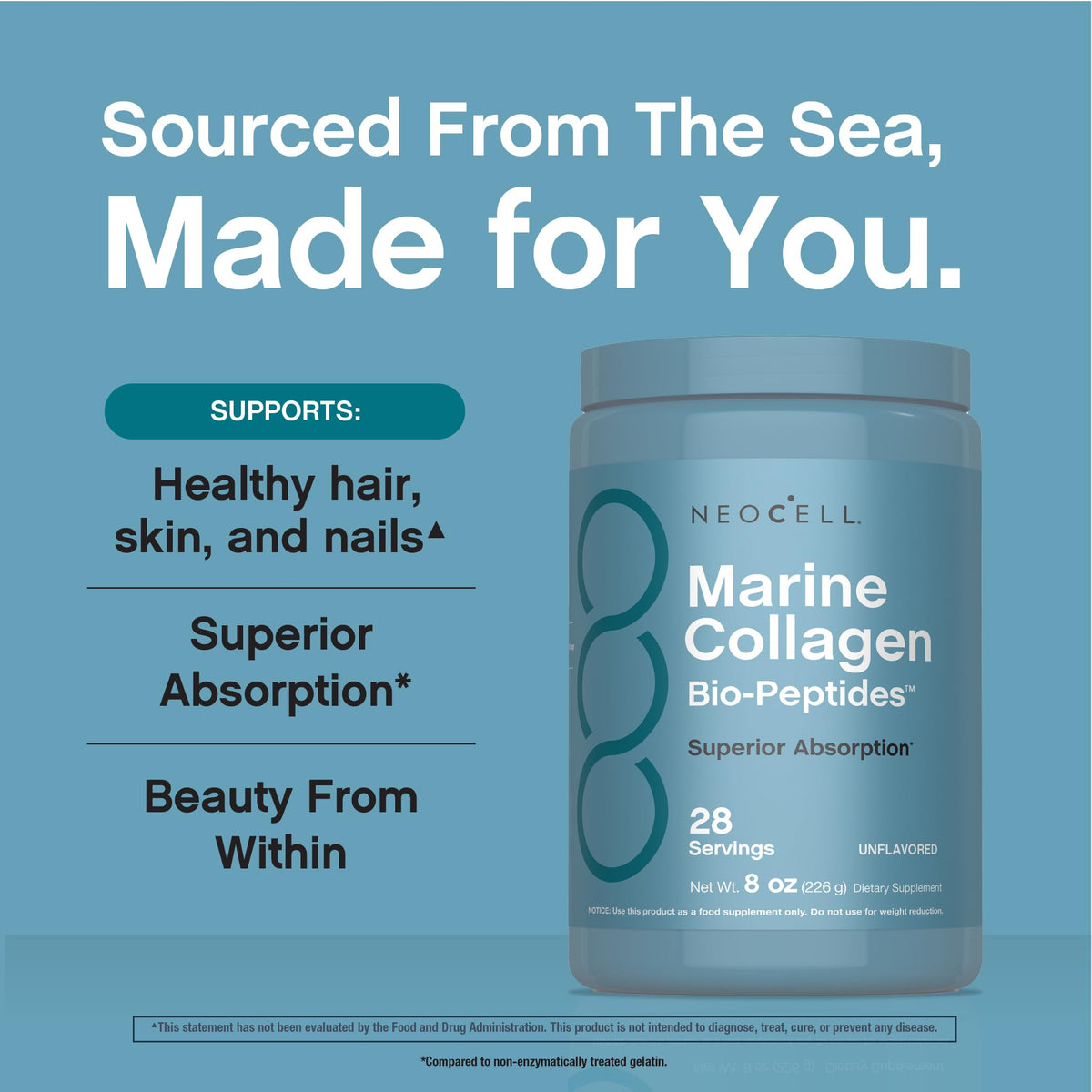 Marine Collagen Peptides Powder 8 oz Unflavored I67723