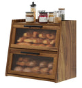 Acacia Wood 2-Layer Bread Box U4593
