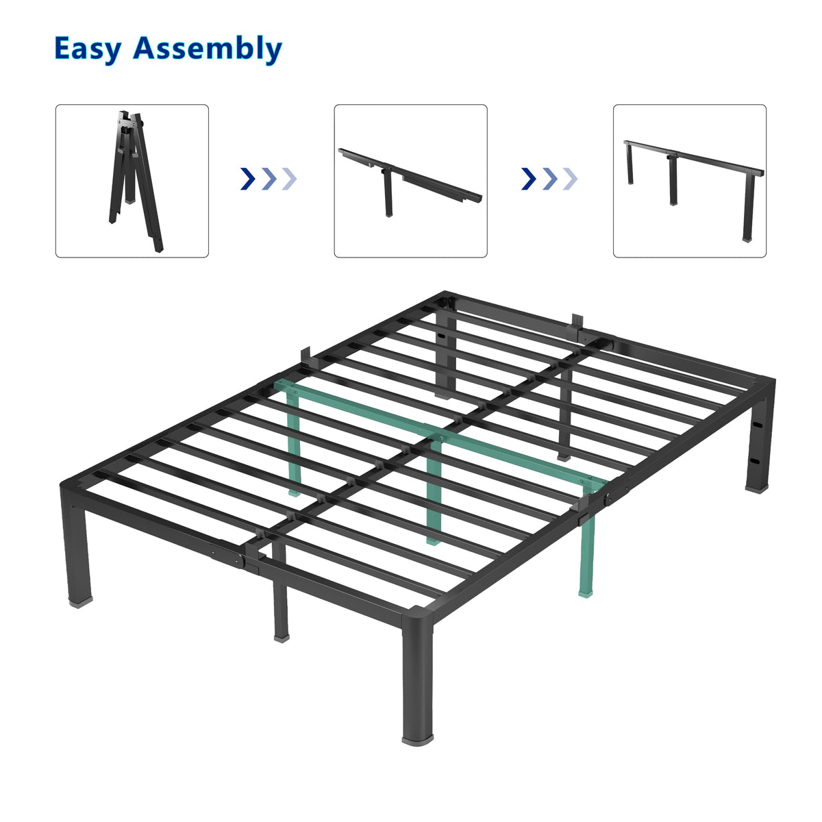 18 Inch Queen Heavy Duty Metal Platform Bed Frame I2519