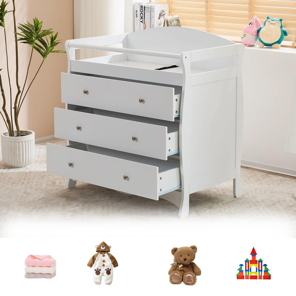 White Changing Table Dresser U2638