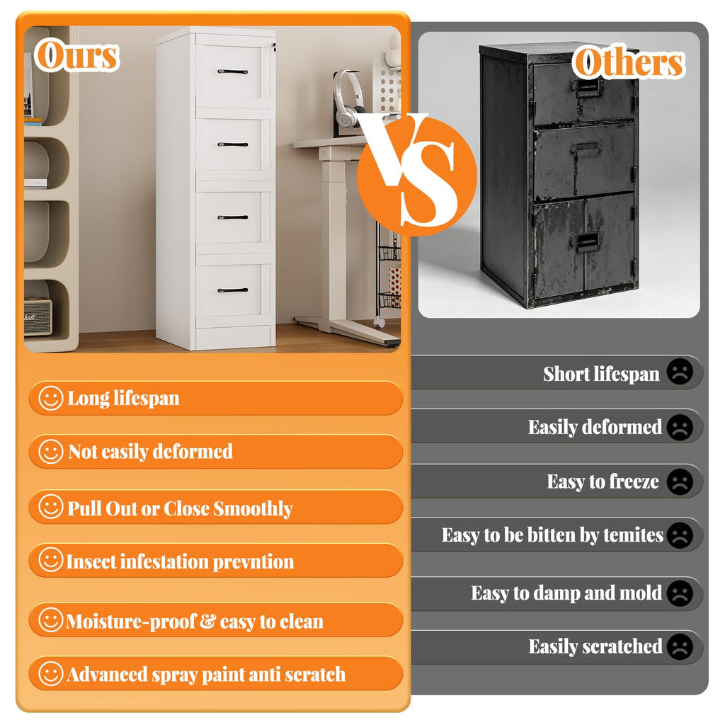 4 Drawer Metal File Cabinet with Lock T293