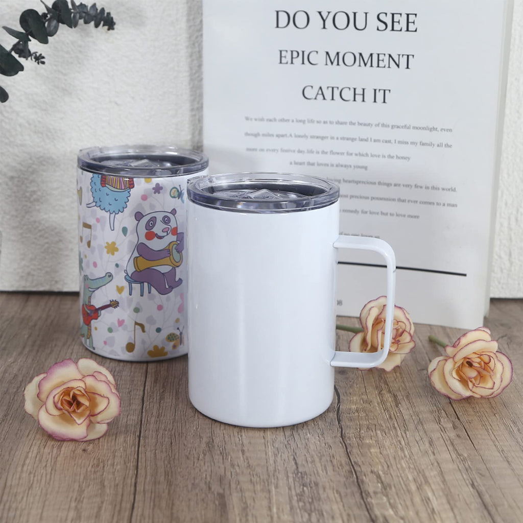 16oz Stainless Steel Sublimation Mug with Lid, 4 Pack Q34116
