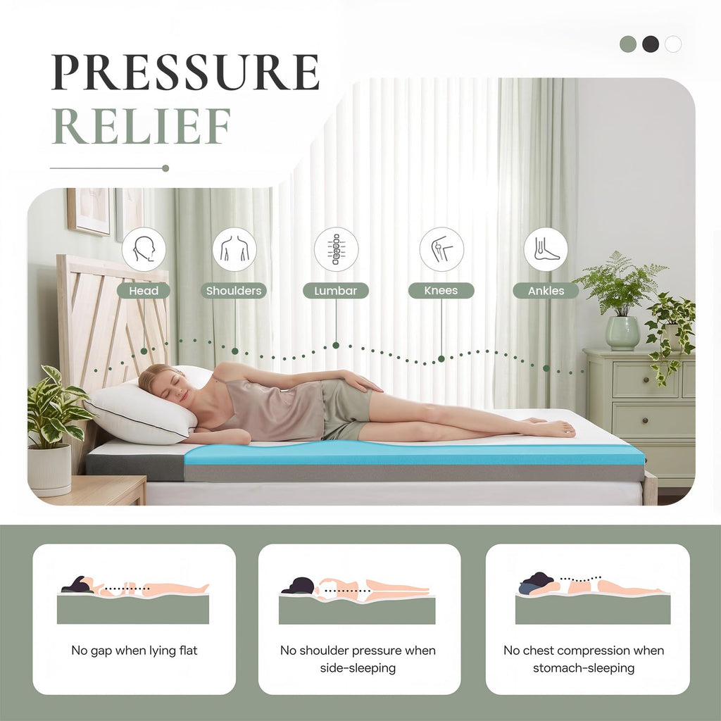 Twin Trifold Memory Foam Mattress with Washable Cover H915