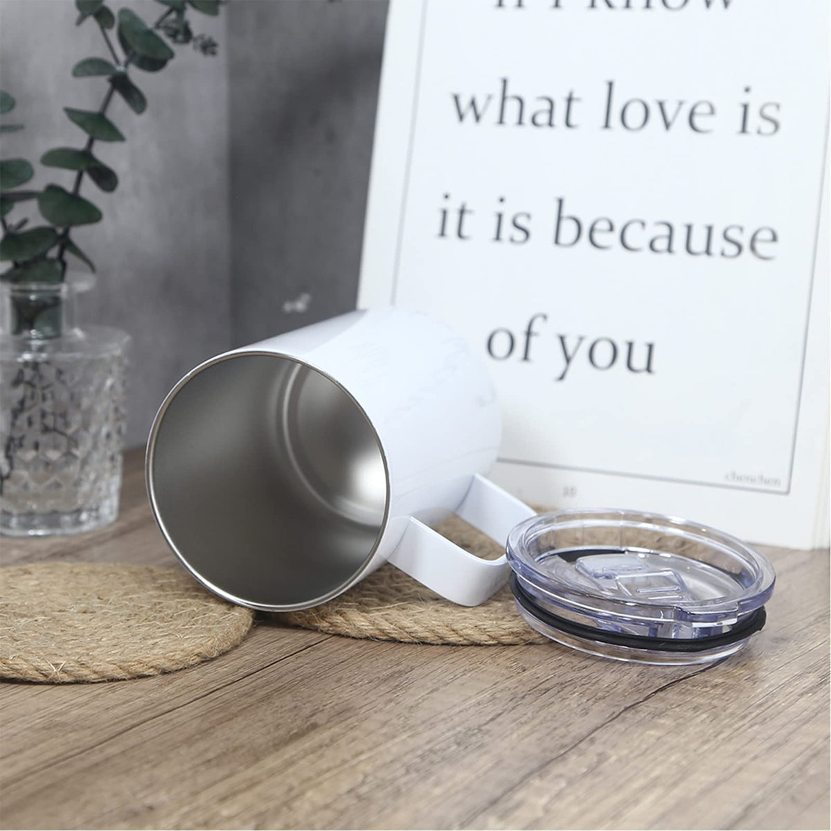 16oz Stainless Steel Sublimation Mug with Lid, 4 Pack Q34116