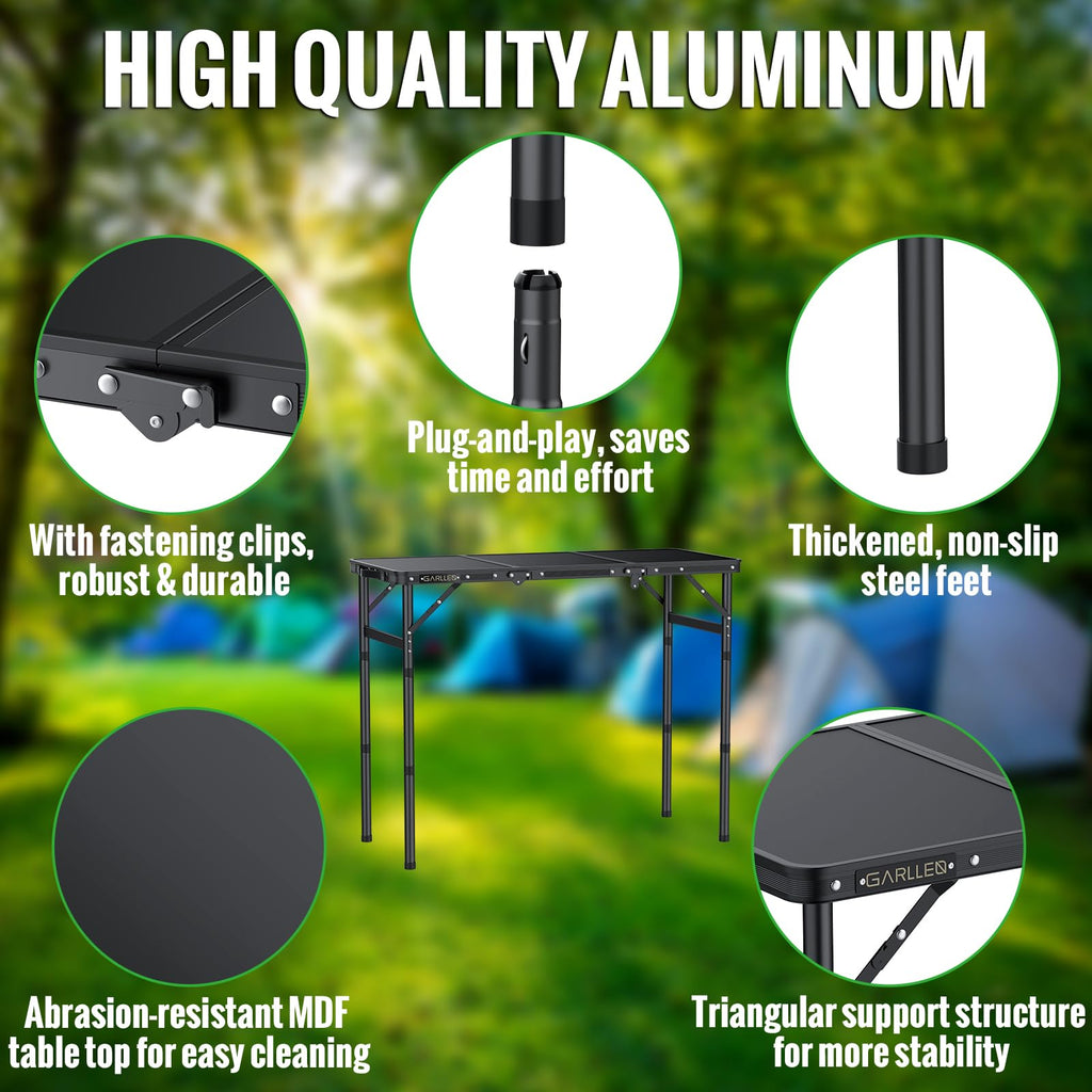 Folding Camping Table 3 Adjustable Height V115119