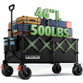46" Collapsible Foldable Extended Wagon, 500LB Weight Capacity with 280L Heavy Duty Folding Cart, Black M119