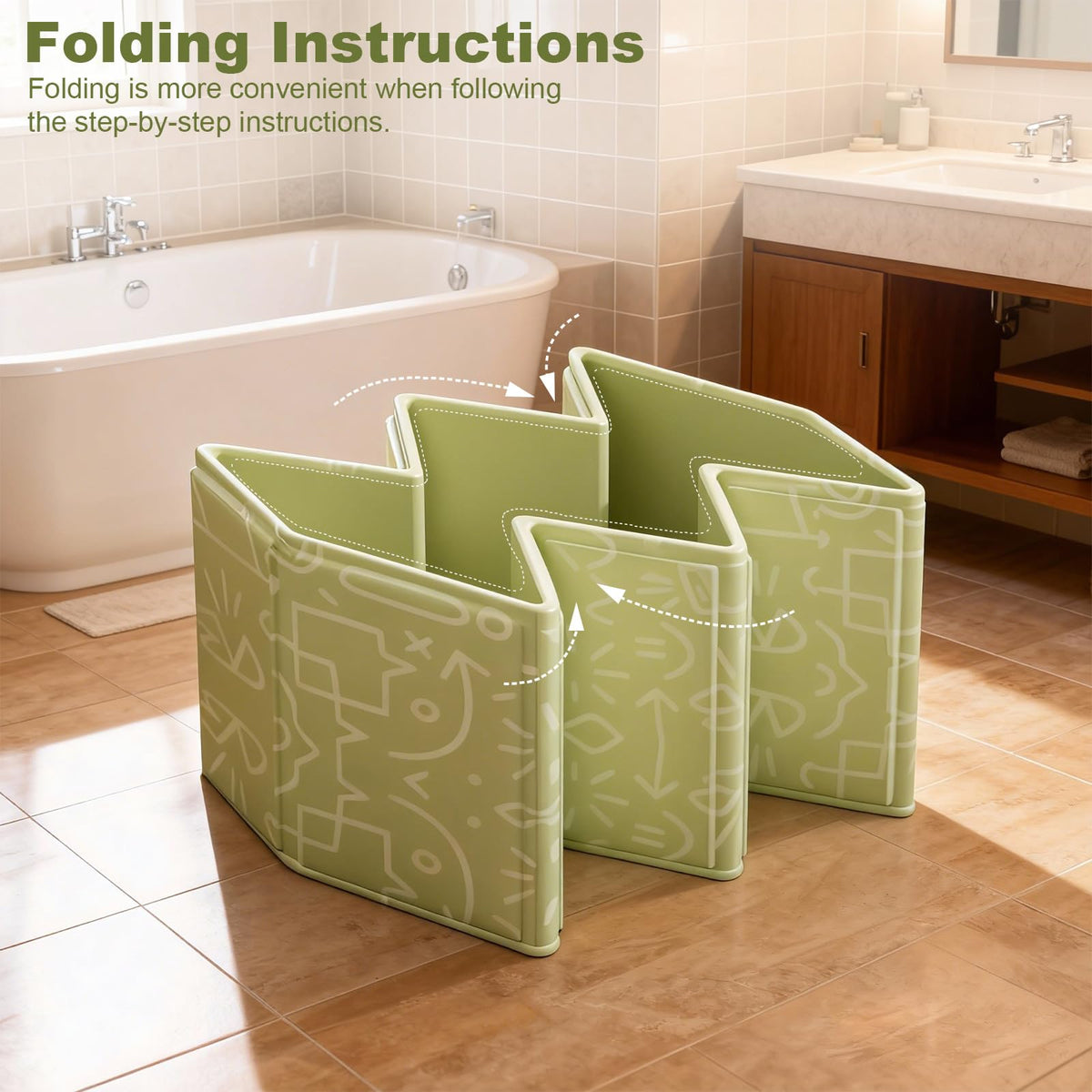 Foldable Dog Bathtub with Side Drain Plug B409920