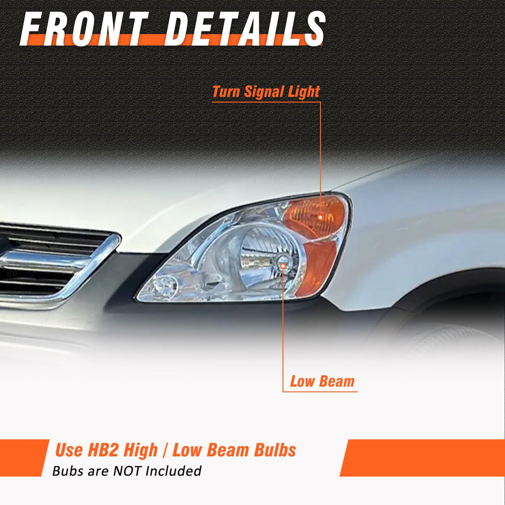 2002-2004 Honda Crv Chrome Headlights Assembly Pair J306901