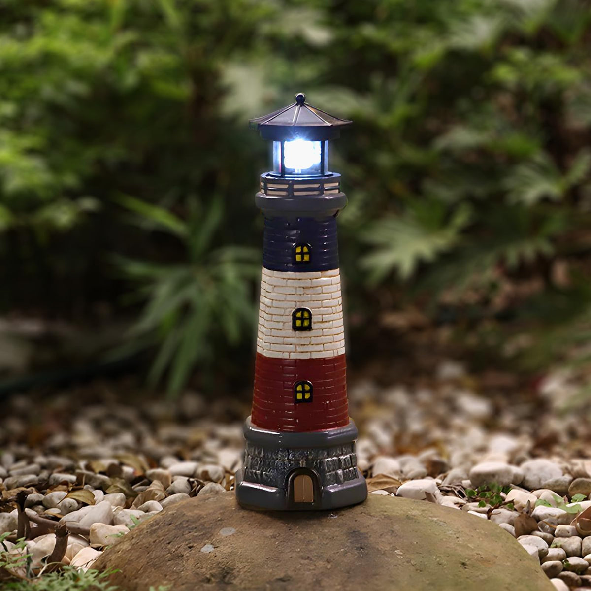 Solar Lighthouse Outdoor Garden Statue J656