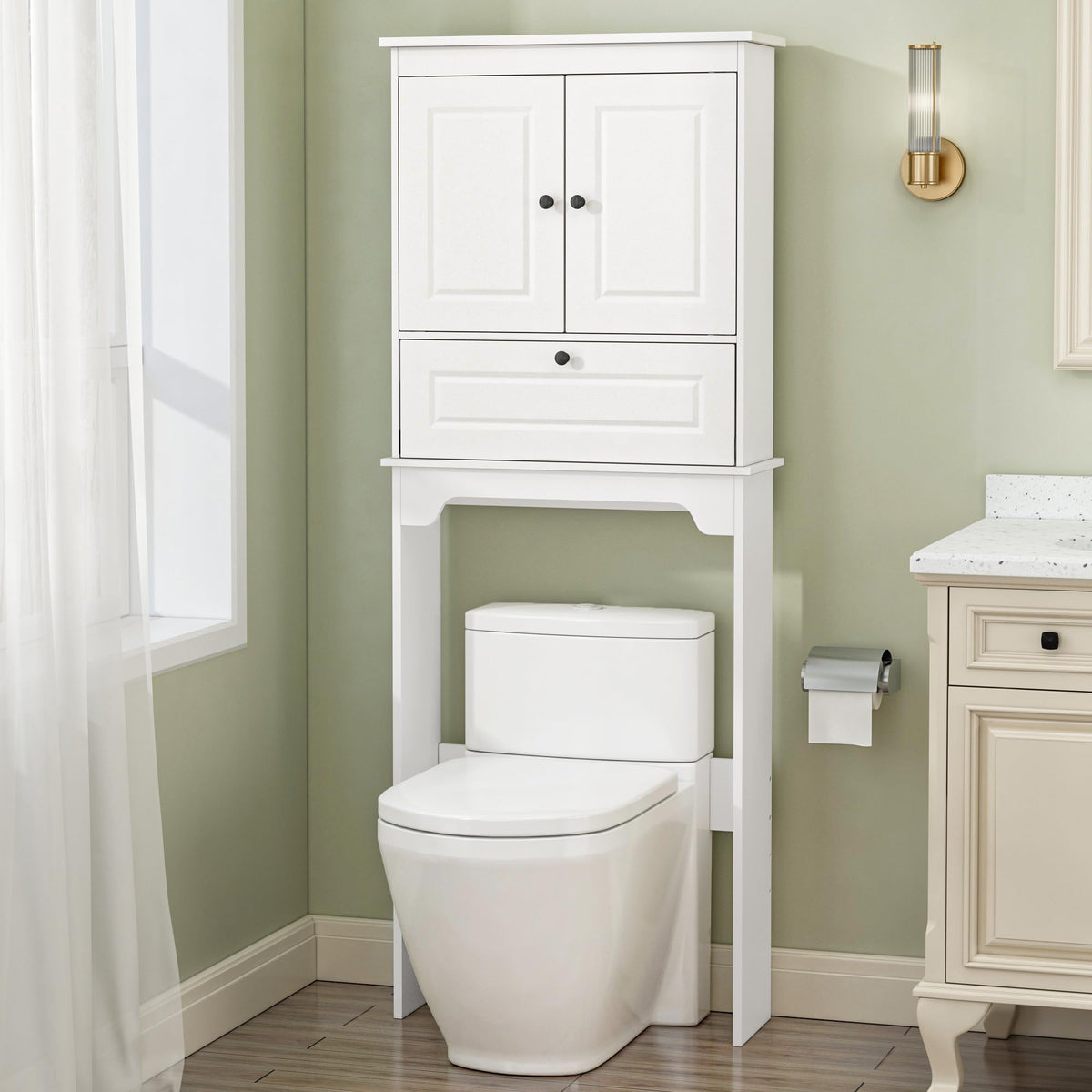 White Over The Toilet Storage Cabinet Y923