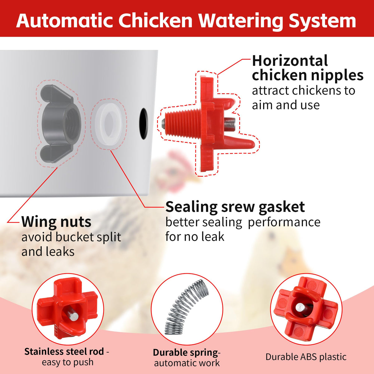 40 Pcs Chicken Waterer Nipples with Drill Bit N79682