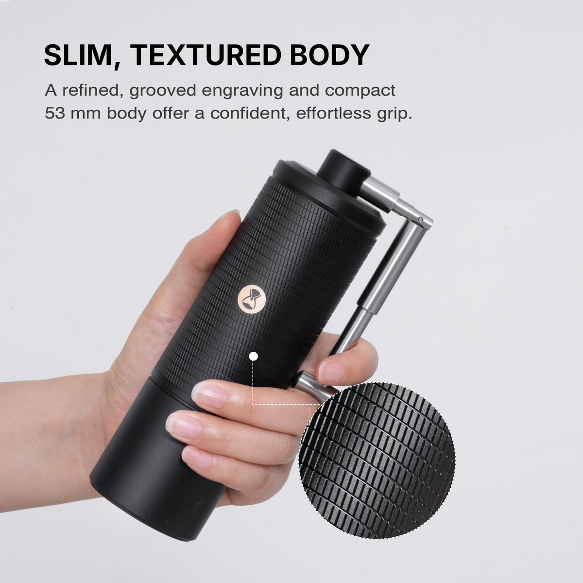 Manual Coffee Grinder with Conical Burr, Portable Hand Coffee Mill, Black J85275