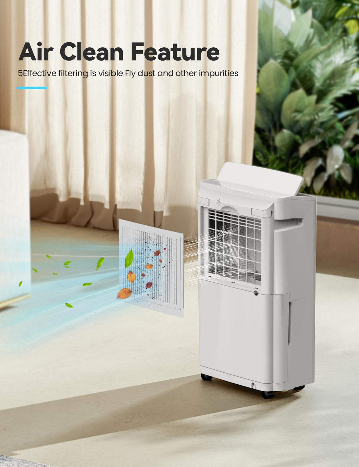 4500 Sq. Ft 50-70 Pints Dehumidifier with Drain Hose and 5L Water Tank H9435