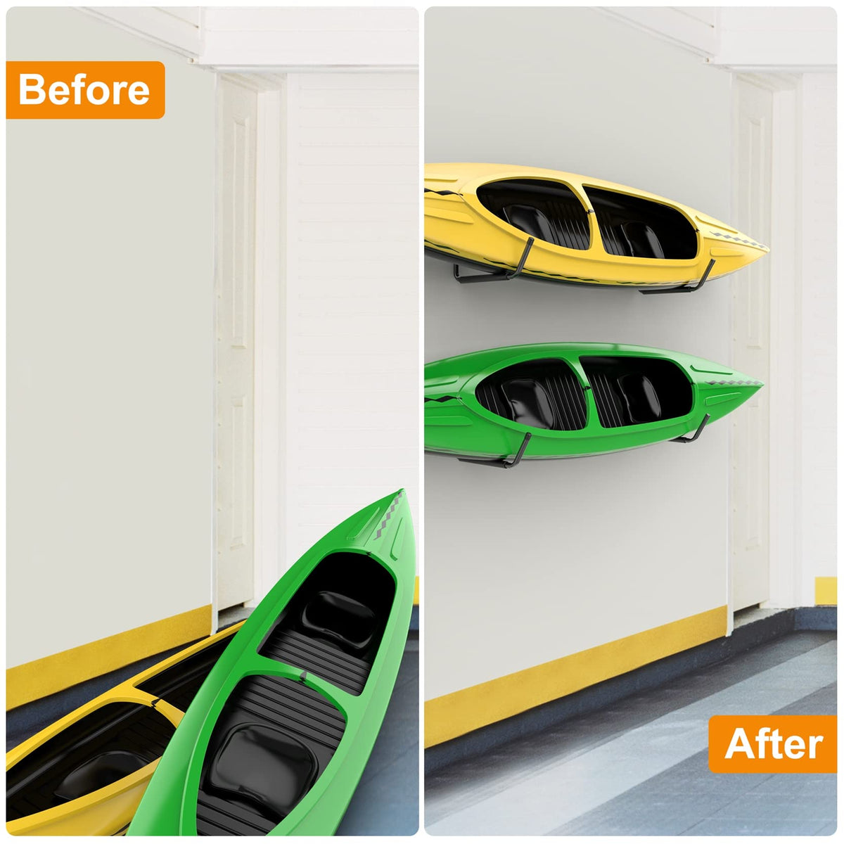 Wall Mount Kayak Storage Rack for 2 Kayaks B697